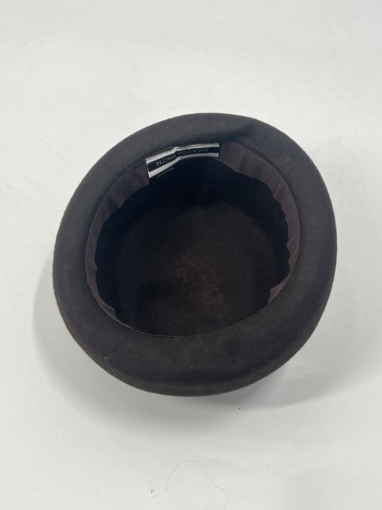 Vtg Amanda Smith Made in Italy Brown Wool Felt Bowler Cloche Hat main image 5
